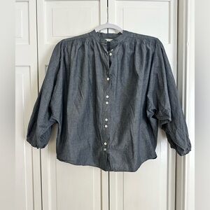Doen The Jane Organic cotton chambray Long Sleeve Blouse women’s Size xtra small